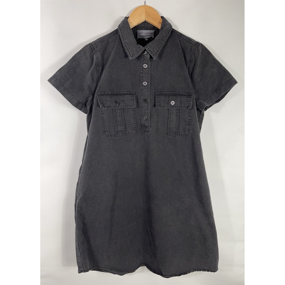 Hudson Gray Women's Small Black Denim Short Sleeve Dress